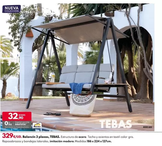 Oferta de Balancin 3 Plazas, Tebas por 329€ en BricoCentro