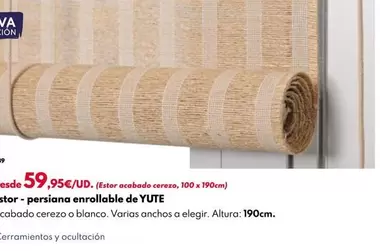 Oferta de Estor-Persiana Enrollable De Yute por 59,95€ en BricoCentro