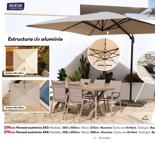 Oferta de Parasol Excéntrico 3X3 por 239€ en BricoCentro