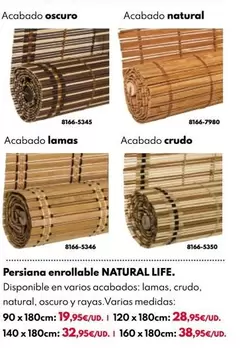 Oferta de Persiana Enrollable Natural Life por 19,95€ en BricoCentro
