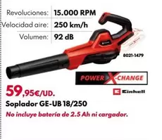Oferta de Einhell - Soplador GE-UB 18/250 por 59,95€ en BricoCentro