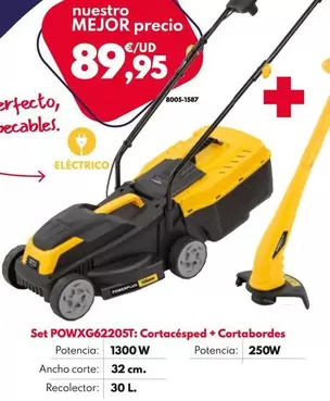 Oferta de Set POWXG62205T: Cortacésped + Cortabordes por 89,95€ en BricoCentro