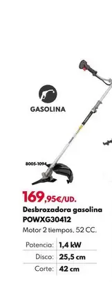 Oferta de Destorzadora Gasolina POWXG30412 por 169,95€ en BricoCentro