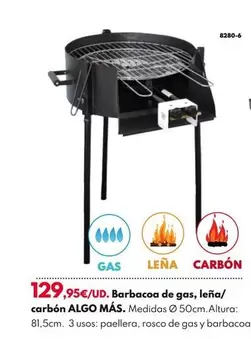 Oferta de Barbacoa De Gas, Leña/Carbón Algo Mas por 129,95€ en BricoCentro