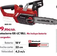 Oferta de Einhell - Motosierra GE-LC 18LI por 99,95€ en BricoCentro