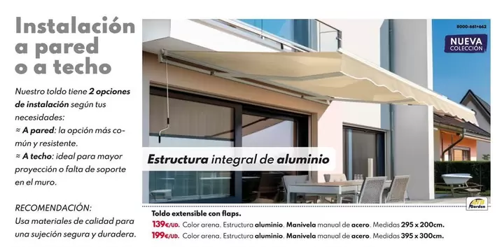 Oferta de Toldo Extensible Con Flaps por 139€ en BricoCentro