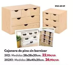 Oferta de Cajonera De Pino Sin Barnzar por 26,95€ en BricoCentro