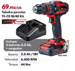 Oferta de Taladro Percutor TE-CD 18/40 Kit por 69,95€ en BricoCentro