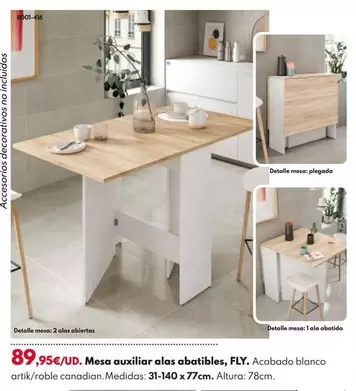 Oferta de Mesa Auxiliar Alas Abatibles, Fly por 89,95€ en BricoCentro