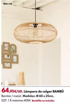 Oferta de Lámpara De Colgar Bambu por 64,95€ en BricoCentro