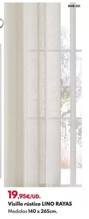Oferta de Visillo Rustico Lino Rayas por 19,95€ en BricoCentro