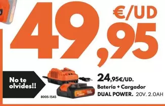 Oferta de Batería + Cargador Dual Power por 24,95€ en BricoCentro