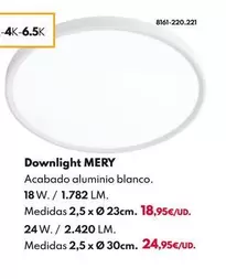 Oferta de Downlight Mery por 18,95€ en BricoCentro