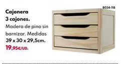 Oferta de Cajonera 3 Cajones por 19,95€ en BricoCentro