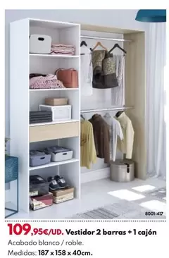 Oferta de Vestidor 2 Barras + 1 Cajon por 109,95€ en BricoCentro