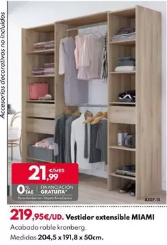 Oferta de Vestidor Extensible Miami por 219,95€ en BricoCentro