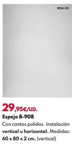 Oferta de Espejo B-908 por 29,95€ en BricoCentro