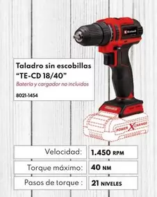 Oferta de Taladro Sin Escobillas "TE-CD 18/40" por 59,95€ en BricoCentro