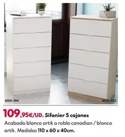 Oferta de Sifonier 5 Cajones por 109,95€ en BricoCentro