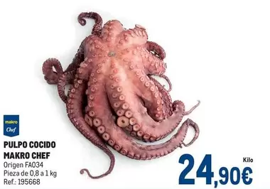 Oferta de Makro - Chef Pulpo Cocido por 24,9€ en Makro