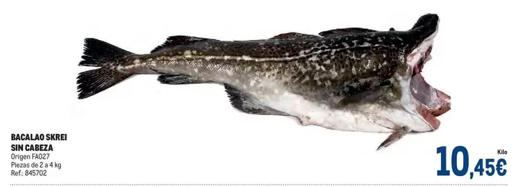 Oferta de Origen - Bacalao De Sirena Sin Casera por 10,45€ en Makro