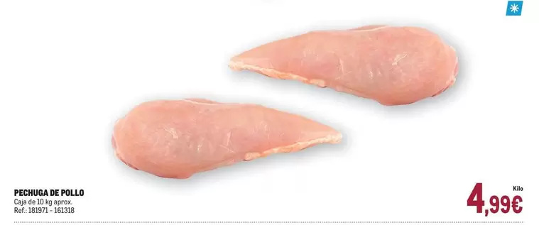 Oferta de Pechuga De Pollo por 4,99€ en Makro
