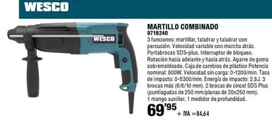 Oferta de Wesco - Martillo Combinado por 69,95€ en Cifec
