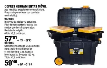 Oferta de Cofres Herramientas Móvil por 59,46€ en Cifec