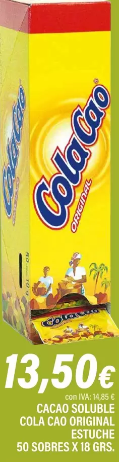 Oferta de Cola Cao - Cacao Soluble Original Estuche por 13,5€ en Cash Ifa