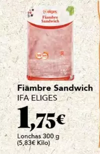 Oferta de Eliges - Fiambre Sandwich por 1,75€ en Gadis