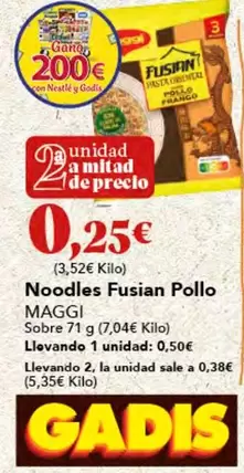 Oferta de Nestlé - Noodles por 0,25€ en Gadis