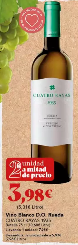 Oferta de Blanco - Vino  D.o. Rueda por 5,98€ en Gadis