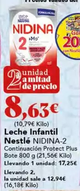 Oferta de Nestlé - Leche Infantil por 8,63€ en Gadis