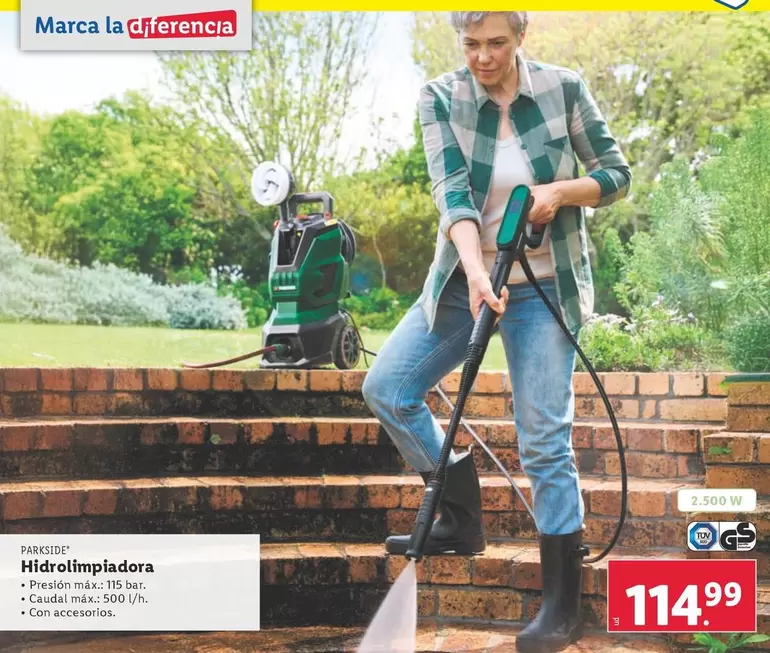 Oferta de Parkside - Hidrolimpiadora por 114,99€ en Lidl