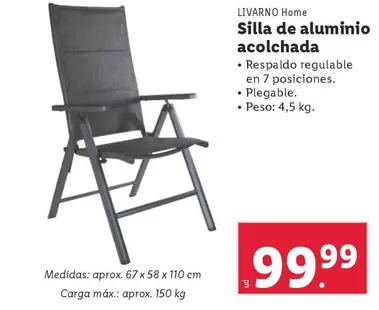 Oferta de Livarno - Silla De Aluminio Acolchada por 99,99€ en Lidl