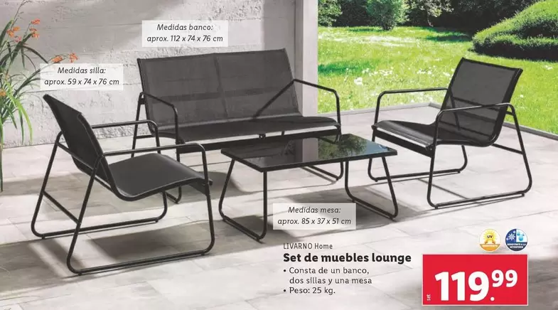 Oferta de 51 - Set De Muebles Lounge por 119,99€ en Lidl