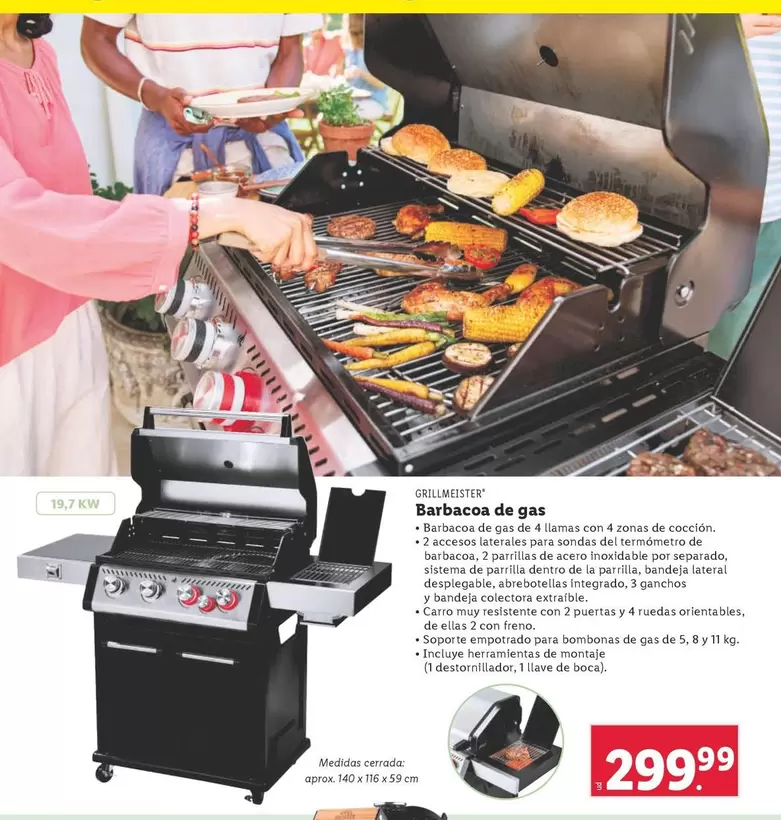 Oferta de Grillmeister - Barbacoa De Gas por 299,99€ en Lidl
