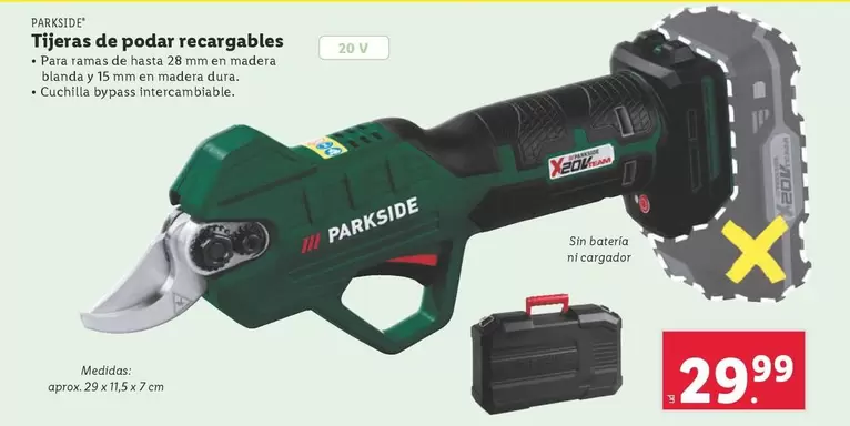 Oferta de Parkside - Tijeras De Podar Recargables por 29,99€ en Lidl
