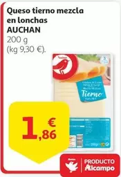 Oferta de Auchan - Queso Tierno Mezcla En Lonchas por 1,86€ en Alcampo