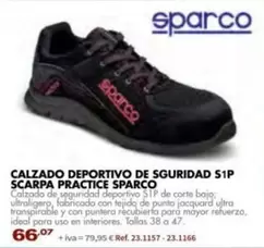 Oferta de Sparco - Calzado Deportivo De Sguridad S 1p Scarpa Practice por 66,07€ en Coferdroza