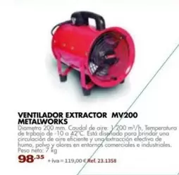 Oferta de Ventilador Extractor Mv200 por 98,35€ en Coferdroza
