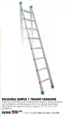 Oferta de Escalera Simple 1 Tramo Faraone por 59,46€ en Coferdroza