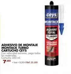 Oferta de Ceys - Adhesivo De Montaje Montack Turbo Cartucho por 7,85€ en Coferdroza