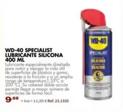 Oferta de WD-40 - Specialist Lubricante Silicona 400 Ml por 9,88€ en Coferdroza