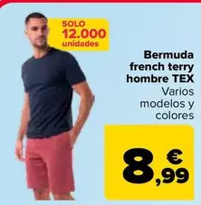 Oferta de TEX - Bermuda French Terry Hombre por 8,99€ en Carrefour
