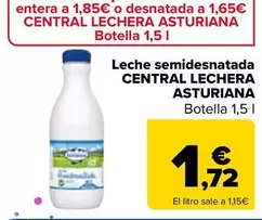 Oferta de Central Lechera Asturiana - Leche Semidesnatada por 1,72€ en Carrefour