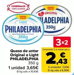 Oferta de Philadelphia - Queso De Untar Original O Light en Carrefour