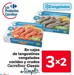Oferta de Carrefour - En Cajas De Langostinos Congelados Cocidos Y Crudos Classic en Carrefour