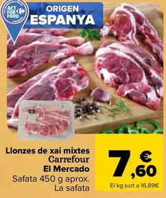 Oferta de Carrefour El Mercado - Chuletas De Cordero Mixtas  por 7,6€ en Carrefour