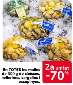 Oferta de En Todas Las Mallas De 500 G De Almejas Coquinas Bígaros Y Berberechos en Carrefour